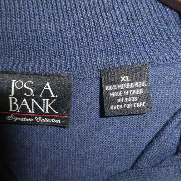 Jos A Bank Wool Quarter Zip Sweater XL - Picture 2 of 6
